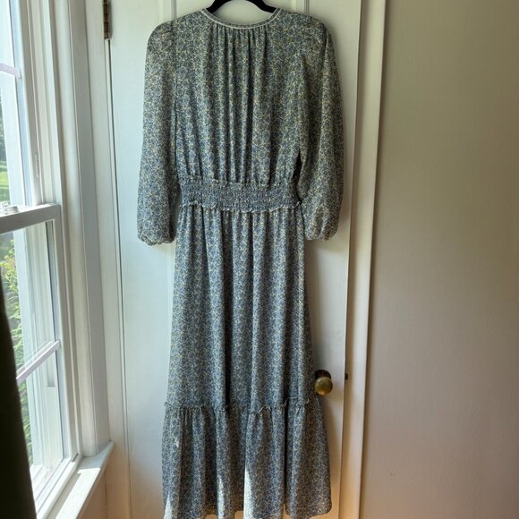 Max Studio Women's Long Sleeve Smocked Waist Button Top Maxi Dress - Picture 8 of 8